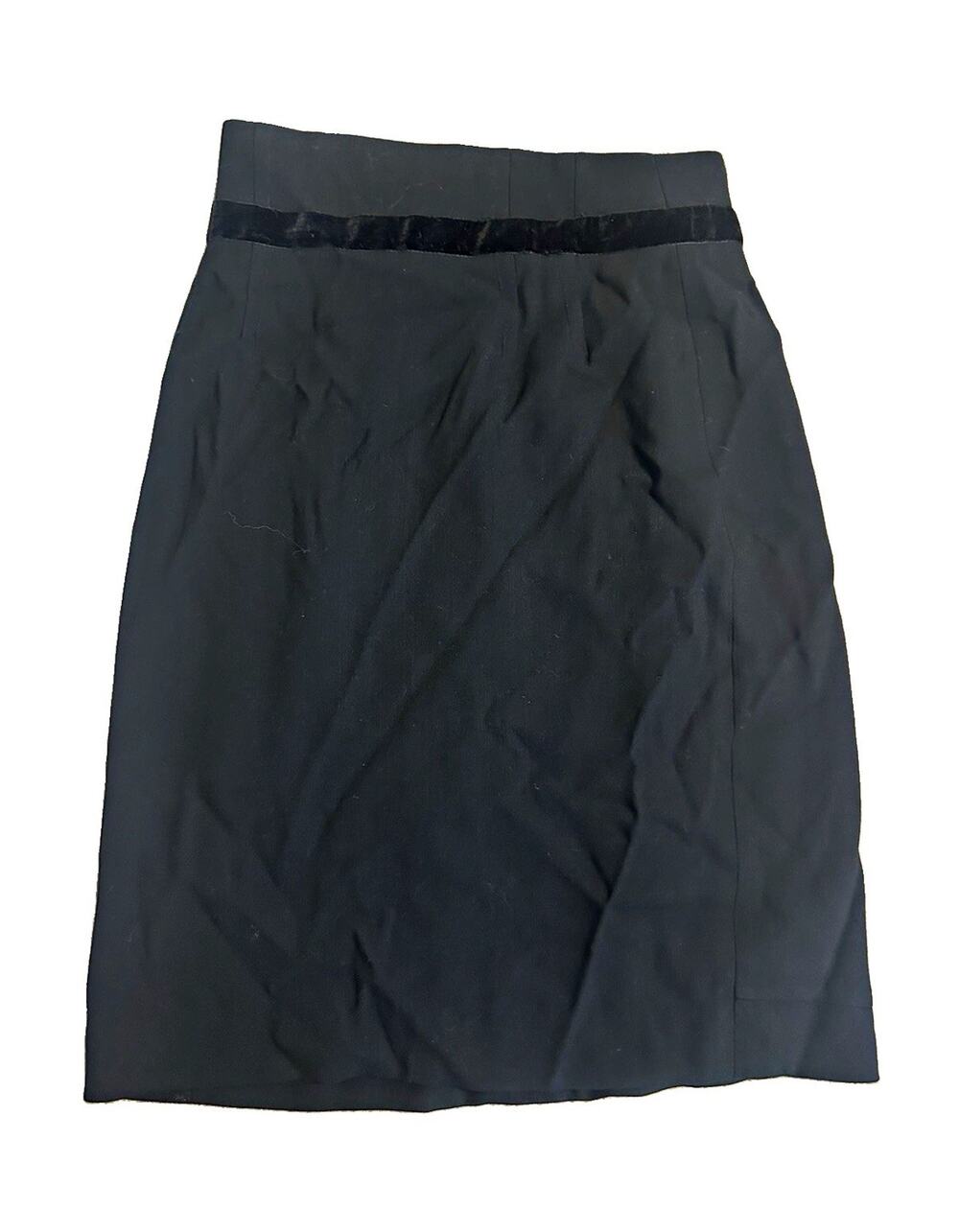 Tracy Reese Black Velvet Pencil Skirt Zip Closure Knee Length Size 4